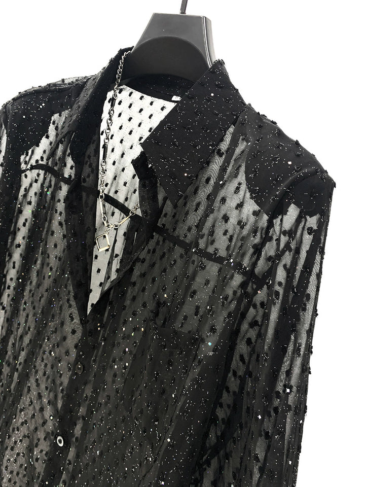 Sheer Long Sleeve Breathable Casual Shirt