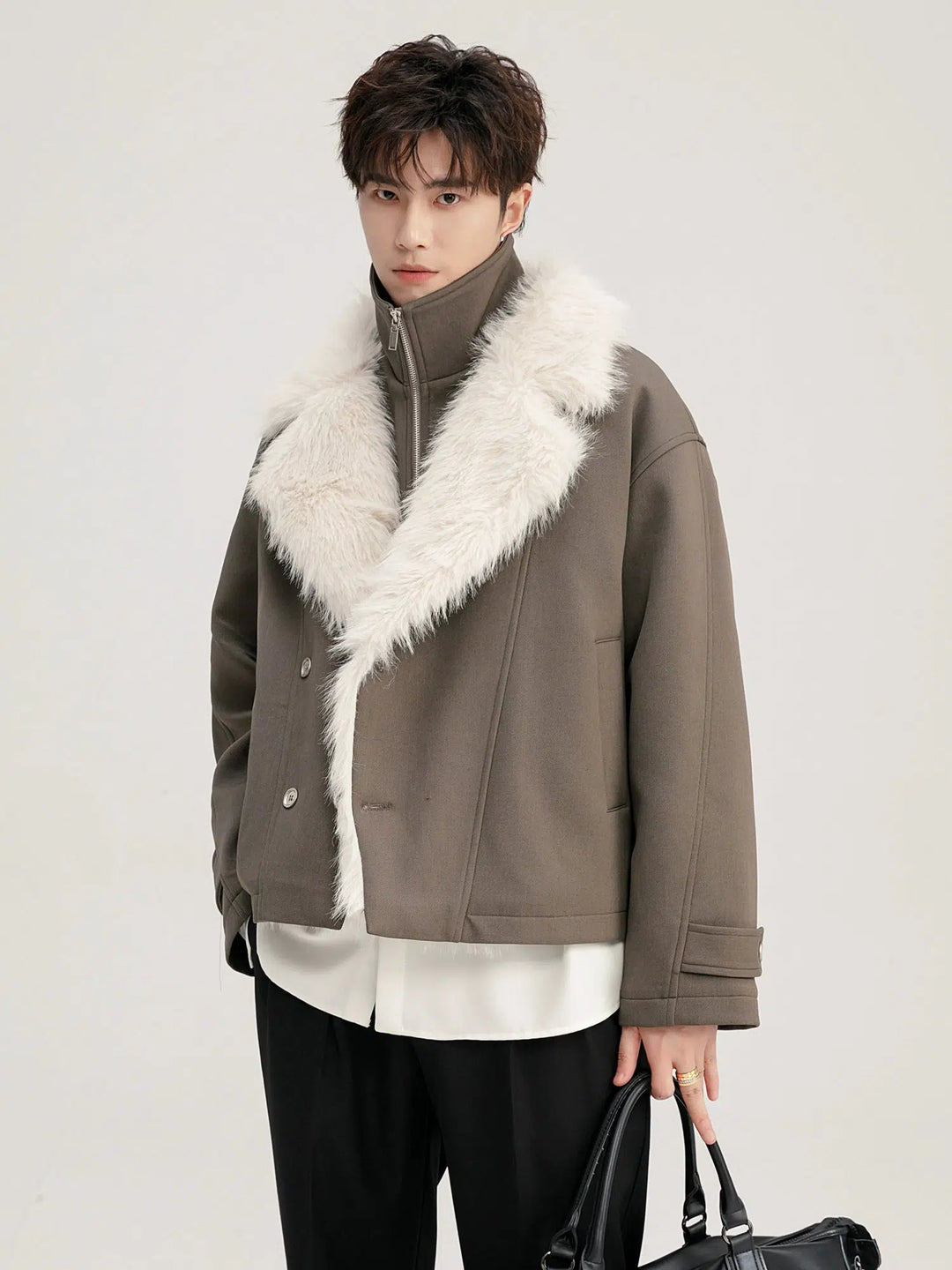 Imitation Mink Collar Two-piece Jacket