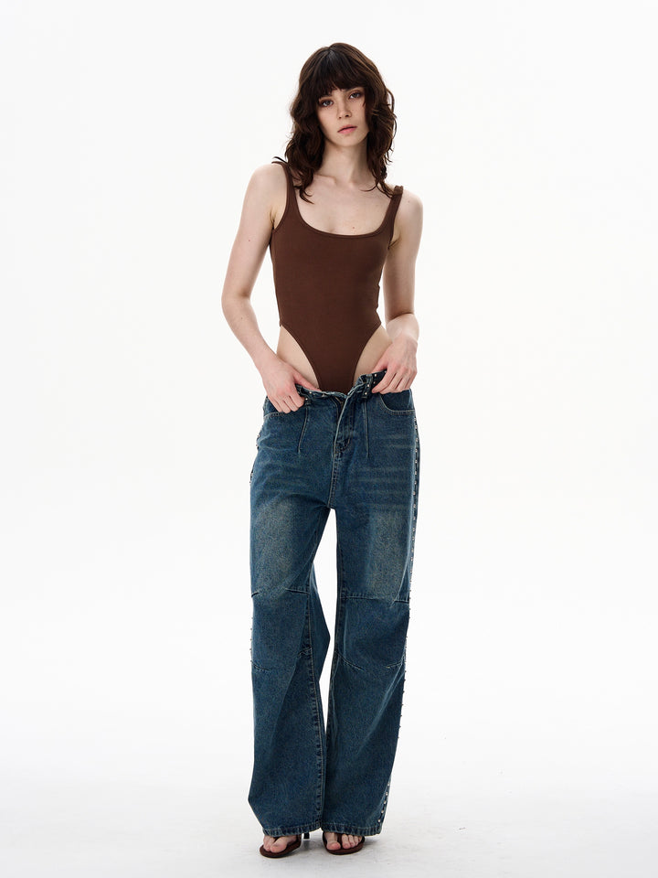 Retro Rivet Bred Ben Jeans Bukser