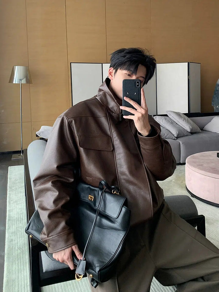 Quilted Leather Motorcycle Jacket