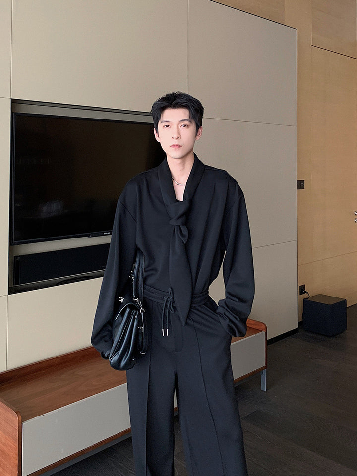 V-Neck Casual Sweatshirt and Pants