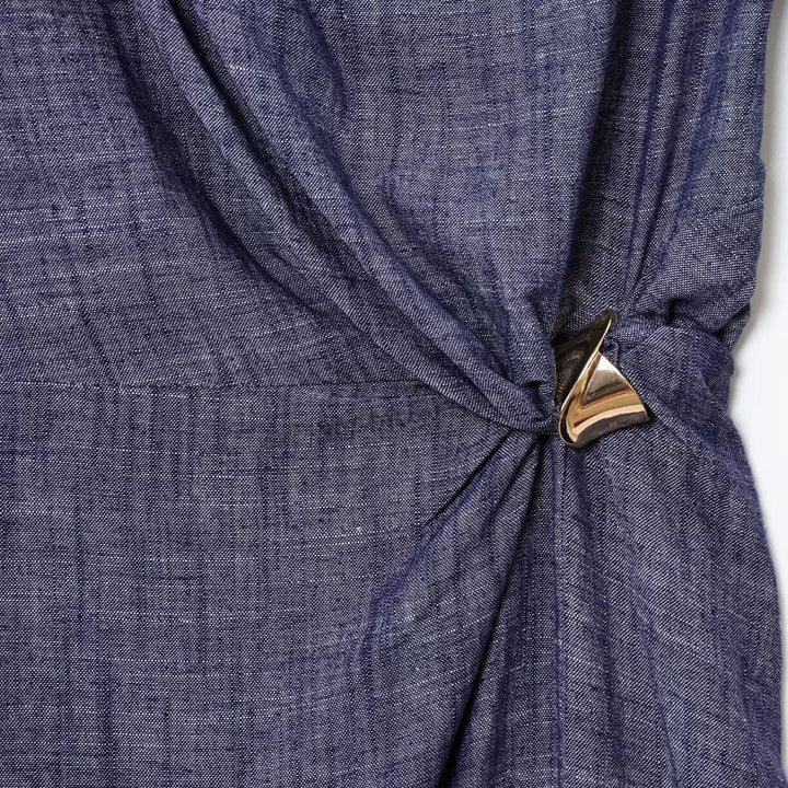 فستان ميدي مزين بتطريز ذهبي