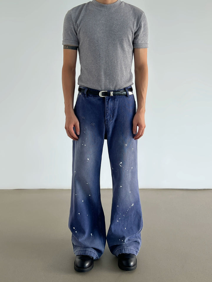 Loose Fit Washed Ripped Jeans