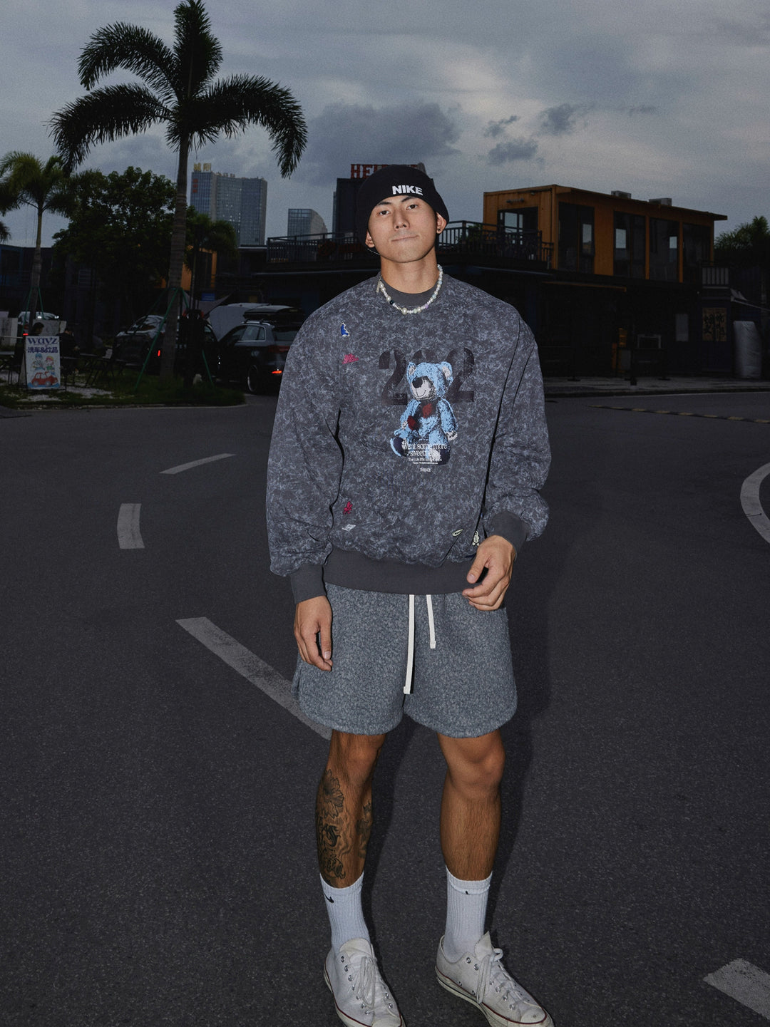 Teddy Bear Graphic Loose Sweatshirt