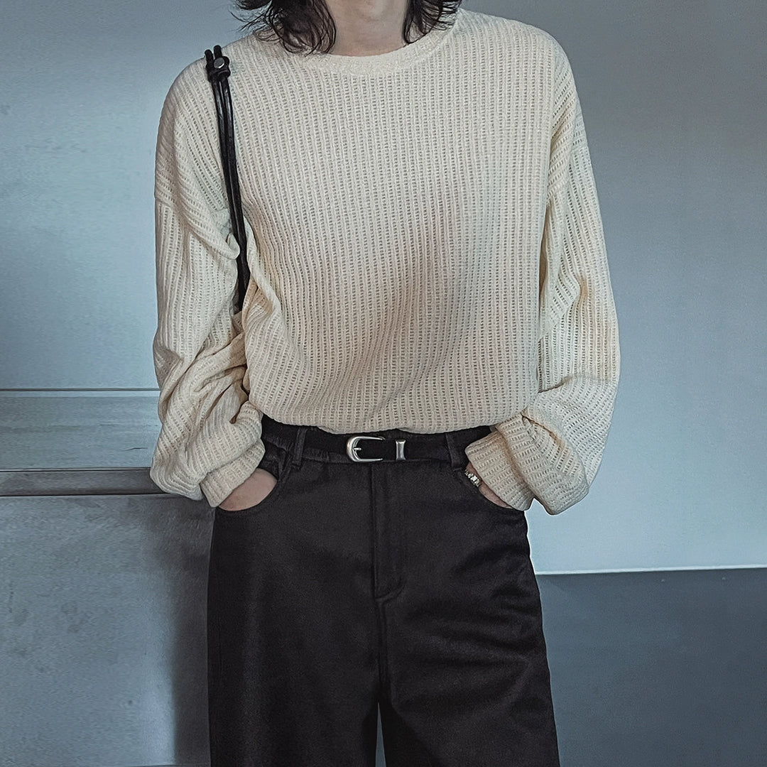 Rund hals løs casual genser sweatshirt