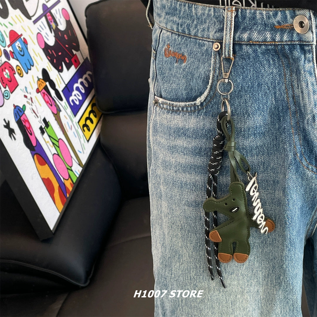 Accesorio de llavero de cadena de pantalones de hip-hop retro