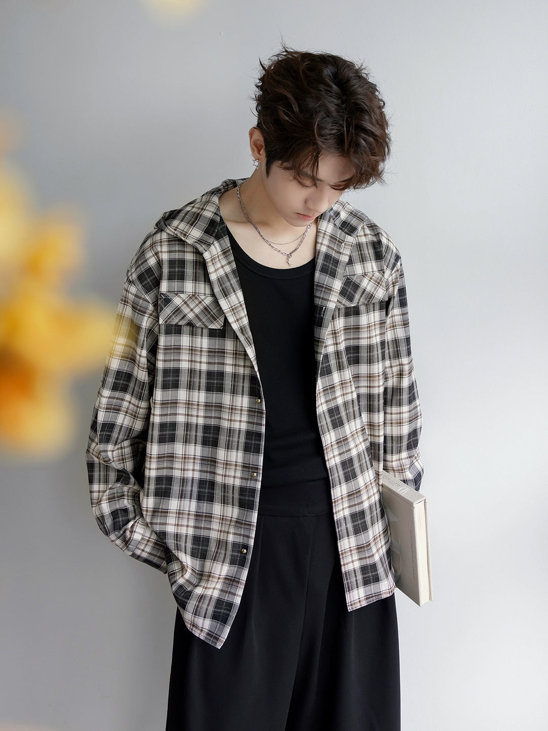 Loose Lightweight Plaid Jacket