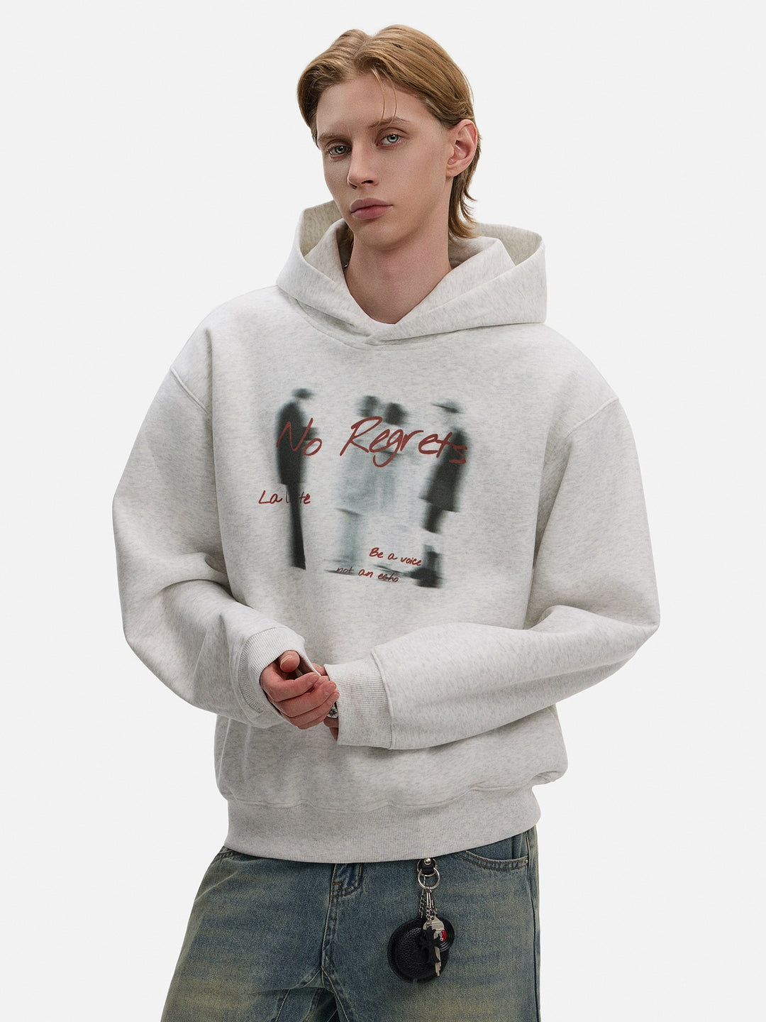 Sweat à capuche ample avec impression graphique rétro