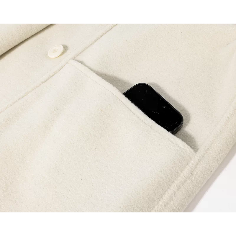 Stand-Collar Double-Faced Wool Coat