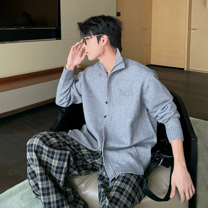 Gebreide cardigan trui met knoopsluiting