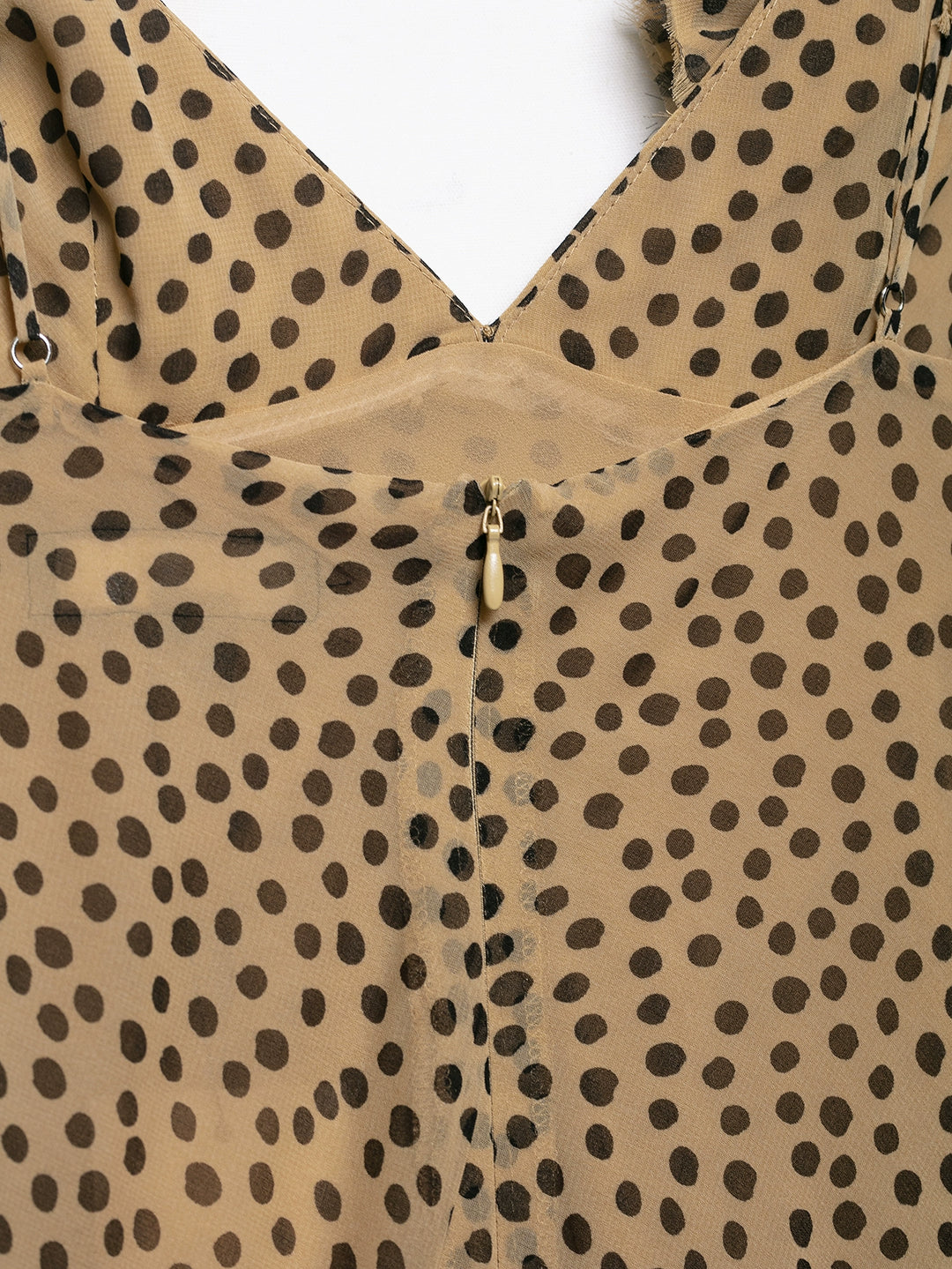 ポルカドットフローラルサスペンダーマキシドレス