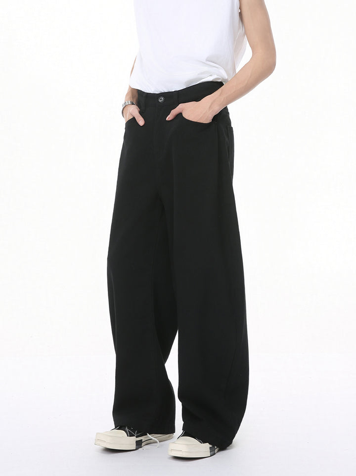 Wide Leg Denim Scimitar Pants