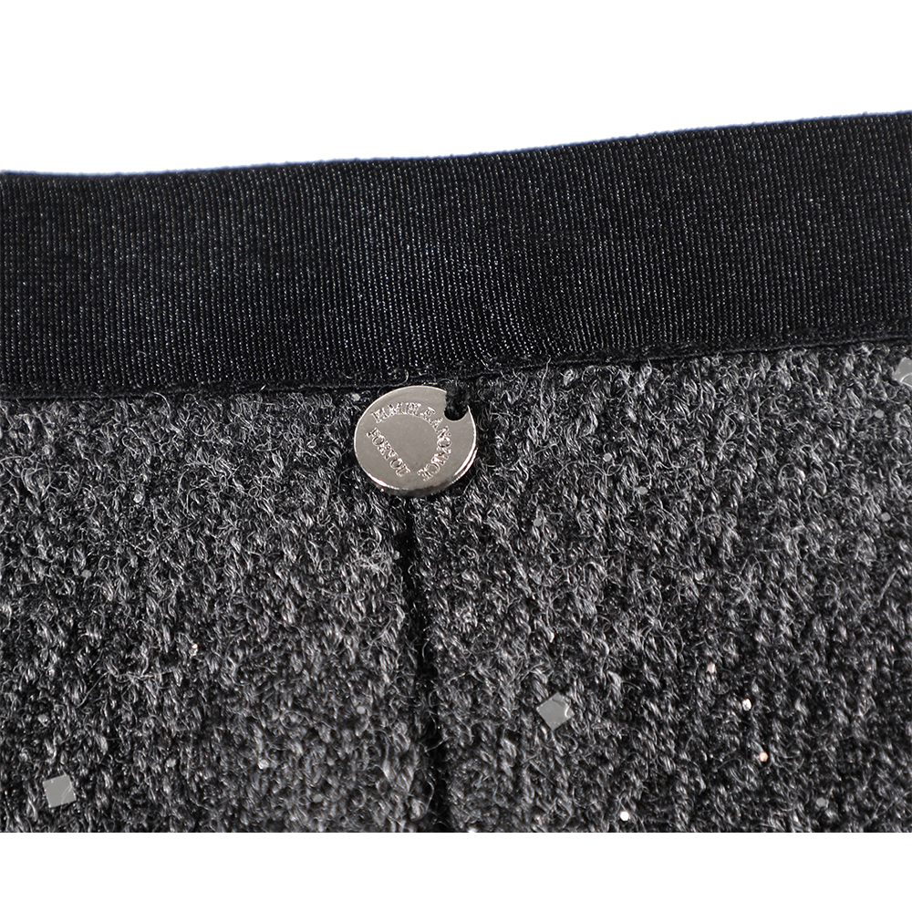 Sequin Wool A-Line Slit Skirt