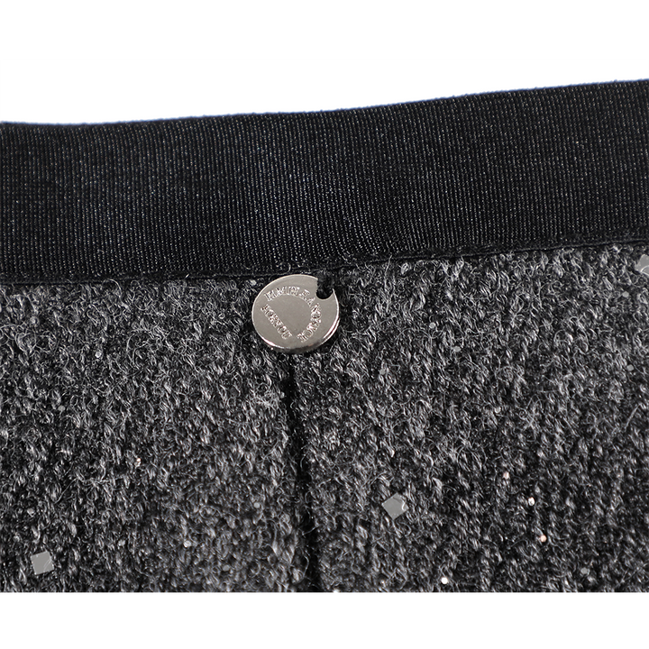 Sequin Wool A-Line Slit Skirt