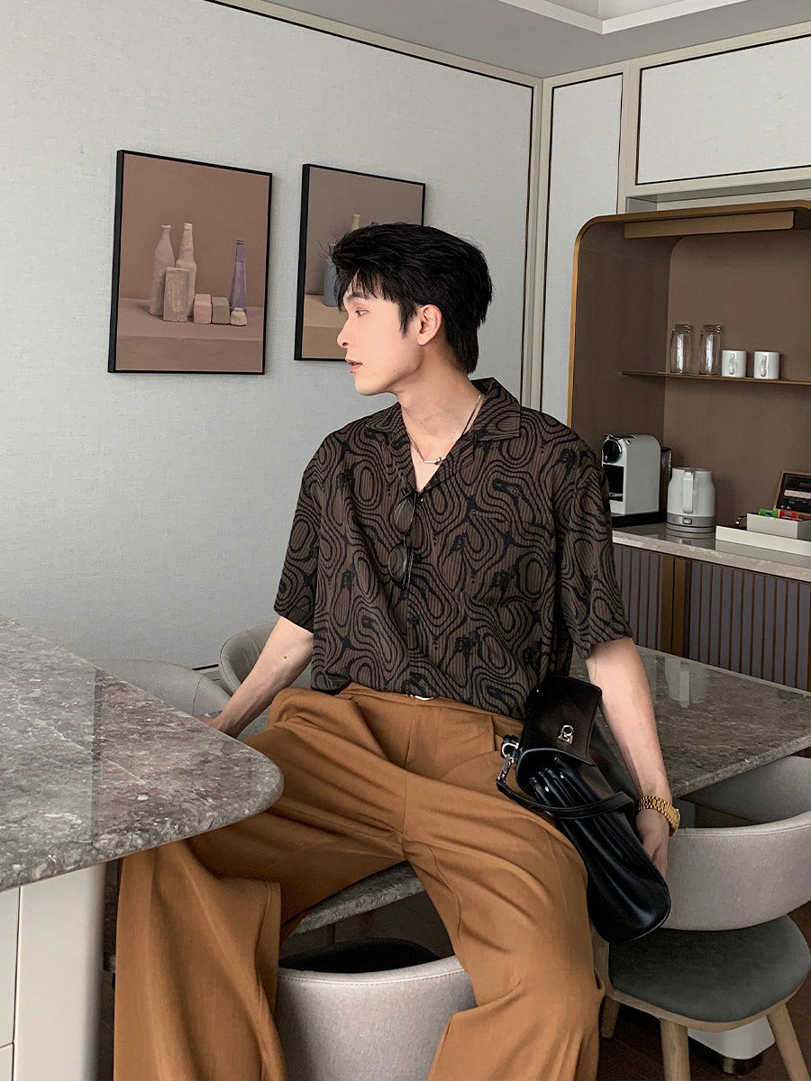 Cuban Collar Short Sleeve  Floral Shirt