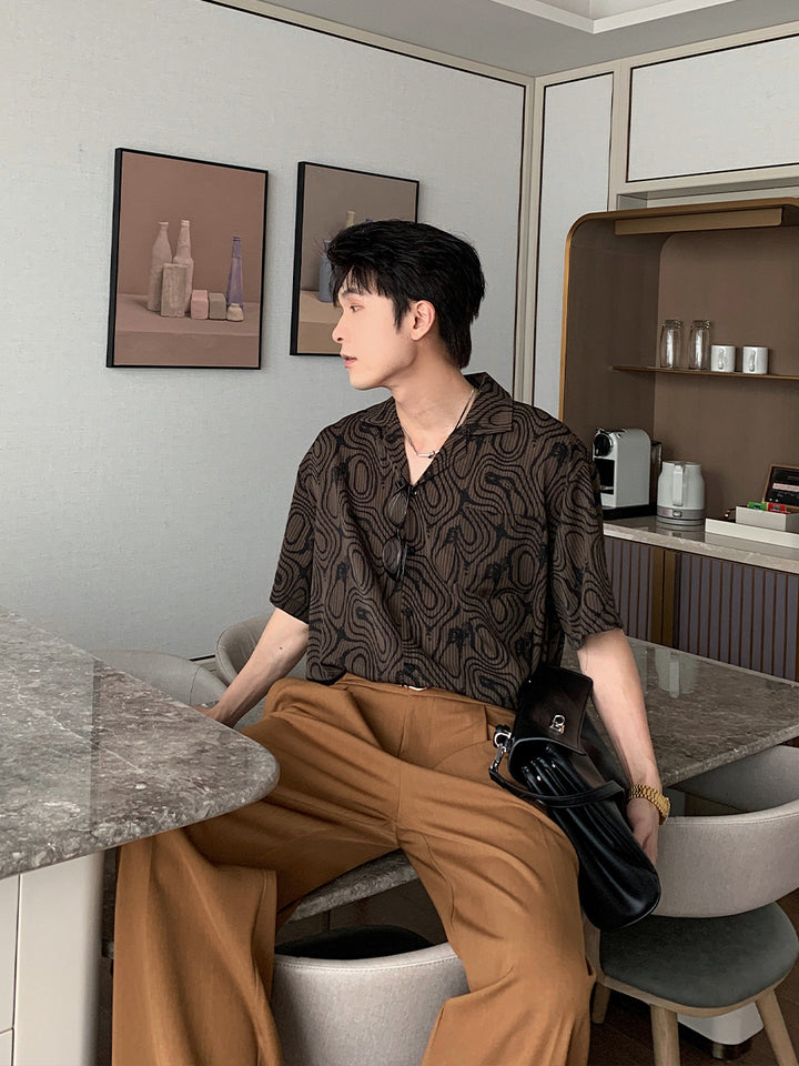 Cuban Collar Short Sleeve  Floral Shirt