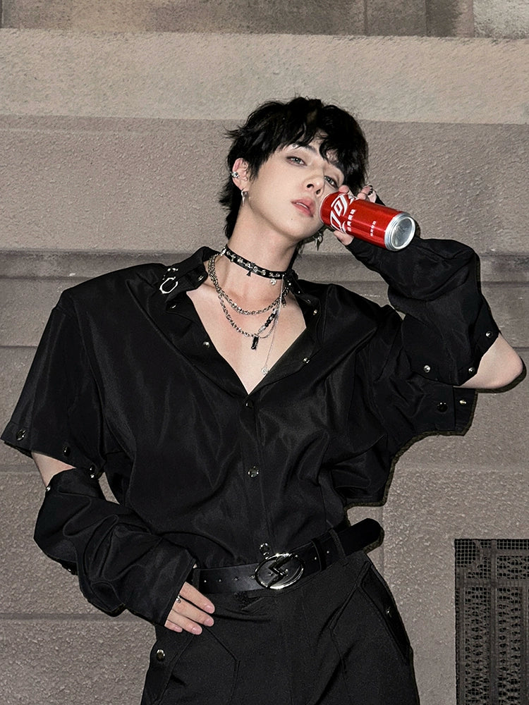 Casual Splice Long Sleeve Button Shirt