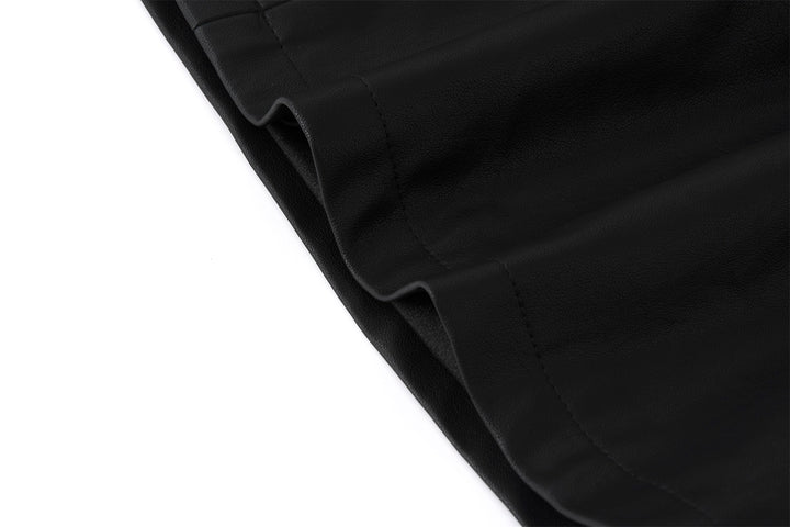 Leather A-Line Mini Skirt