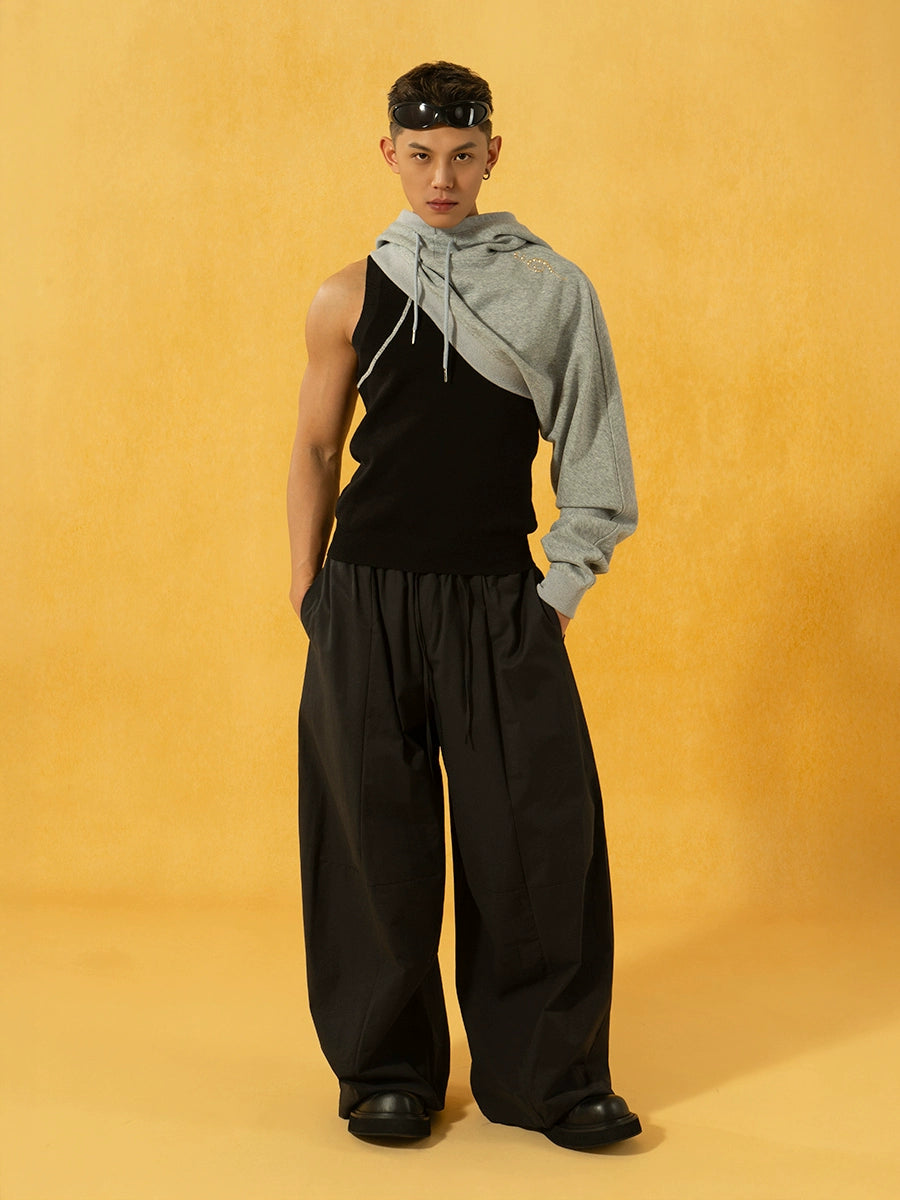 Elastic Waist Wide Leg Drawstring Pants