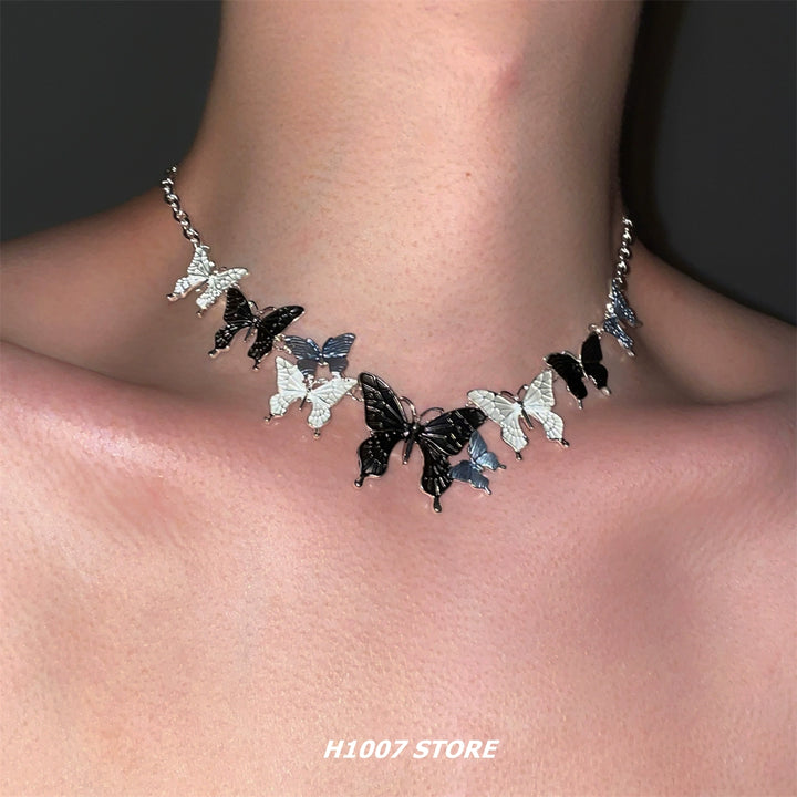 Butterfly Pendant Hip-Hop Style Necklace