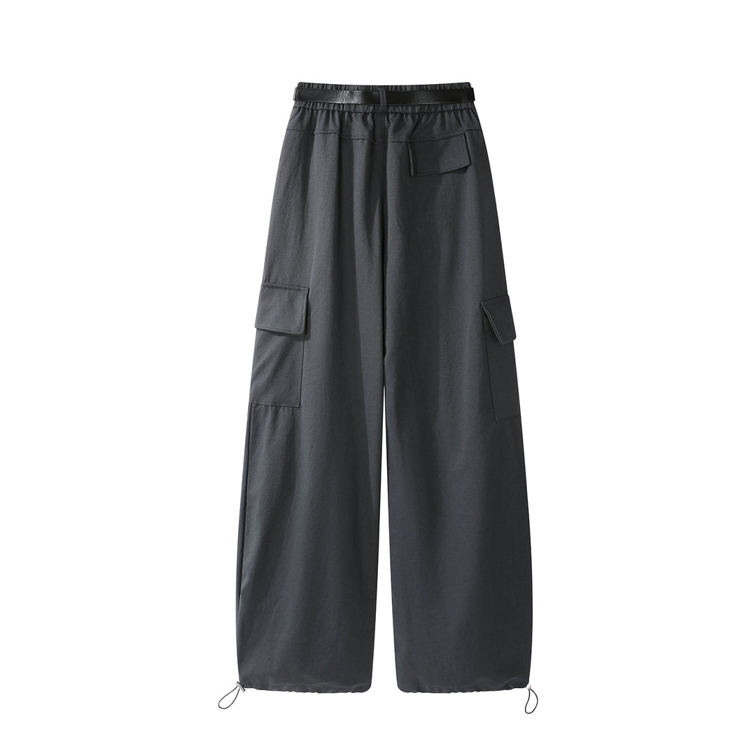 Pantalons cargo à taille haute et jambes larges