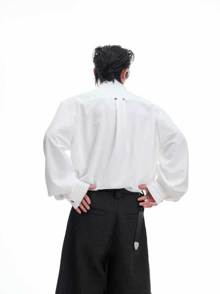Bow Tie Loose Fit Long Sleeve Shirt