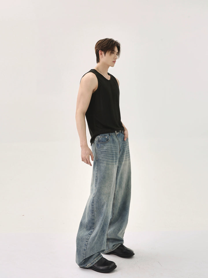 Textured Cotton Slim Fit Tank Top