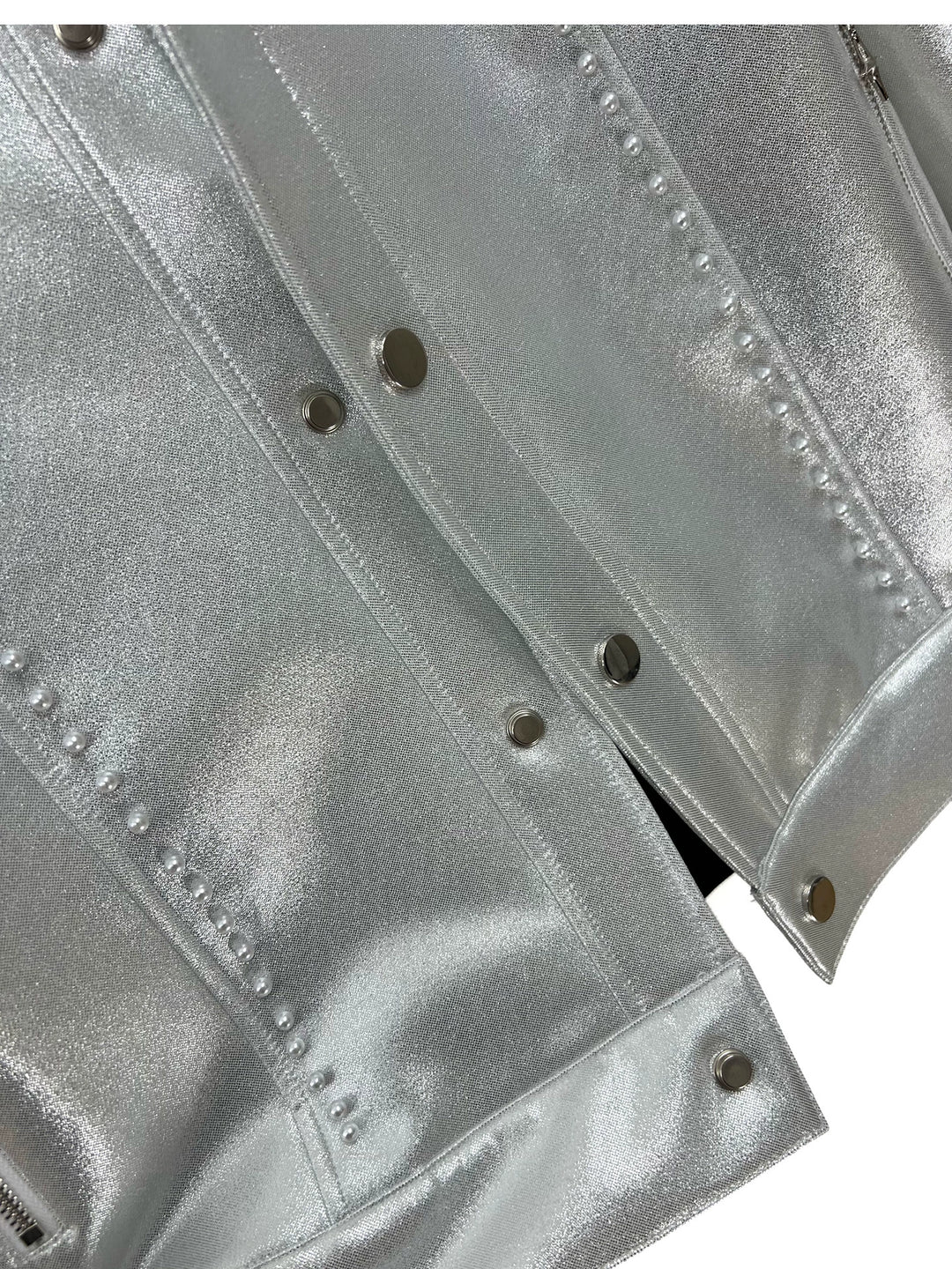 Silver Metallic Bomber Jacket