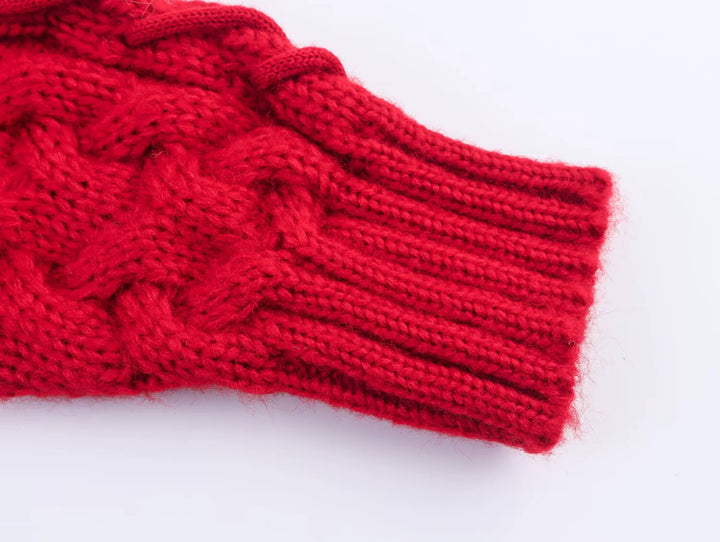 سويت شيرت بولوفر محبوك بكابل برقبة عالية