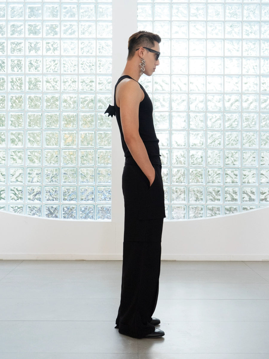 Wings Decoration Slim Fit Vest