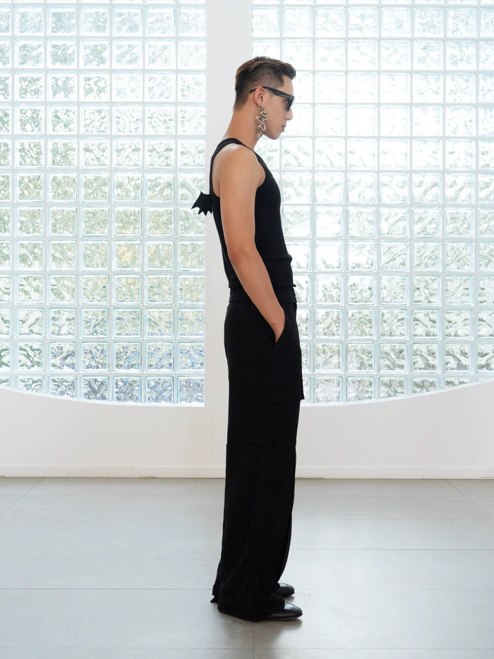 Wings Decoration Slim Fit Vest