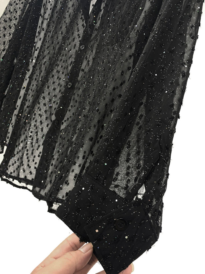 Sheer Long Sleeve Breathable Casual Shirt