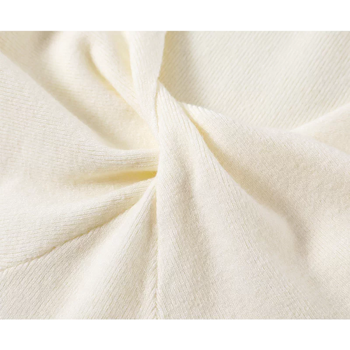 V-neck Knotted Long Sleeve Knit Sweater