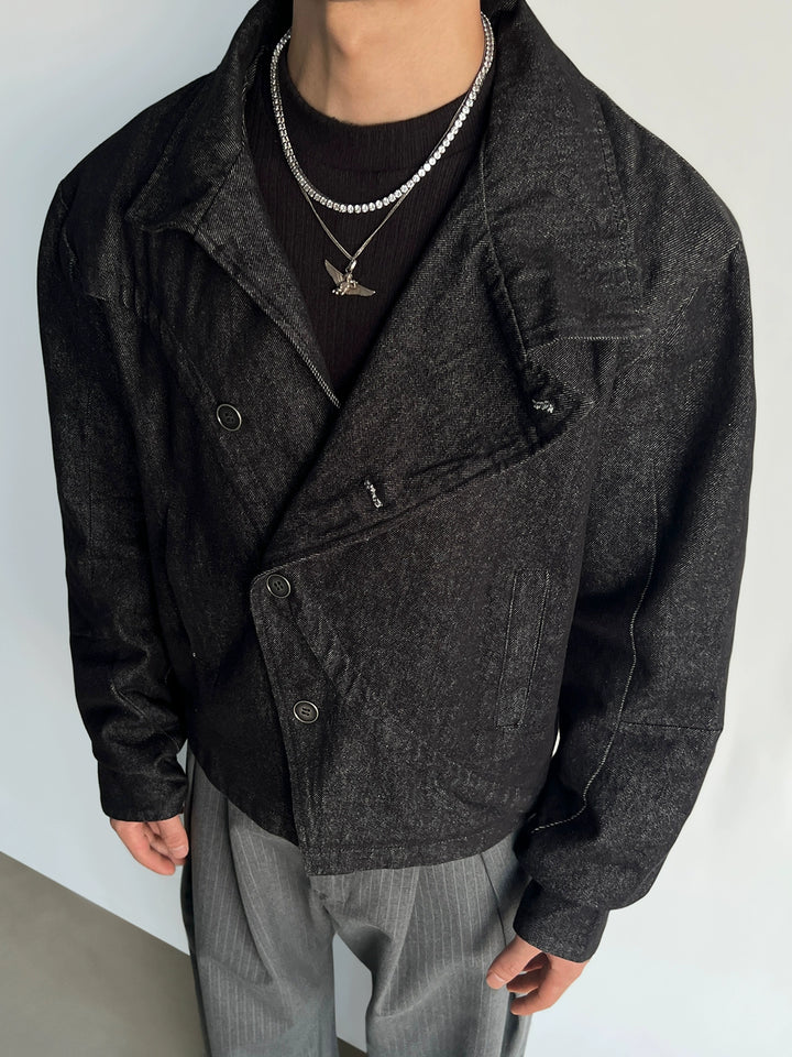 Ståkrave Kort Denim Jakke