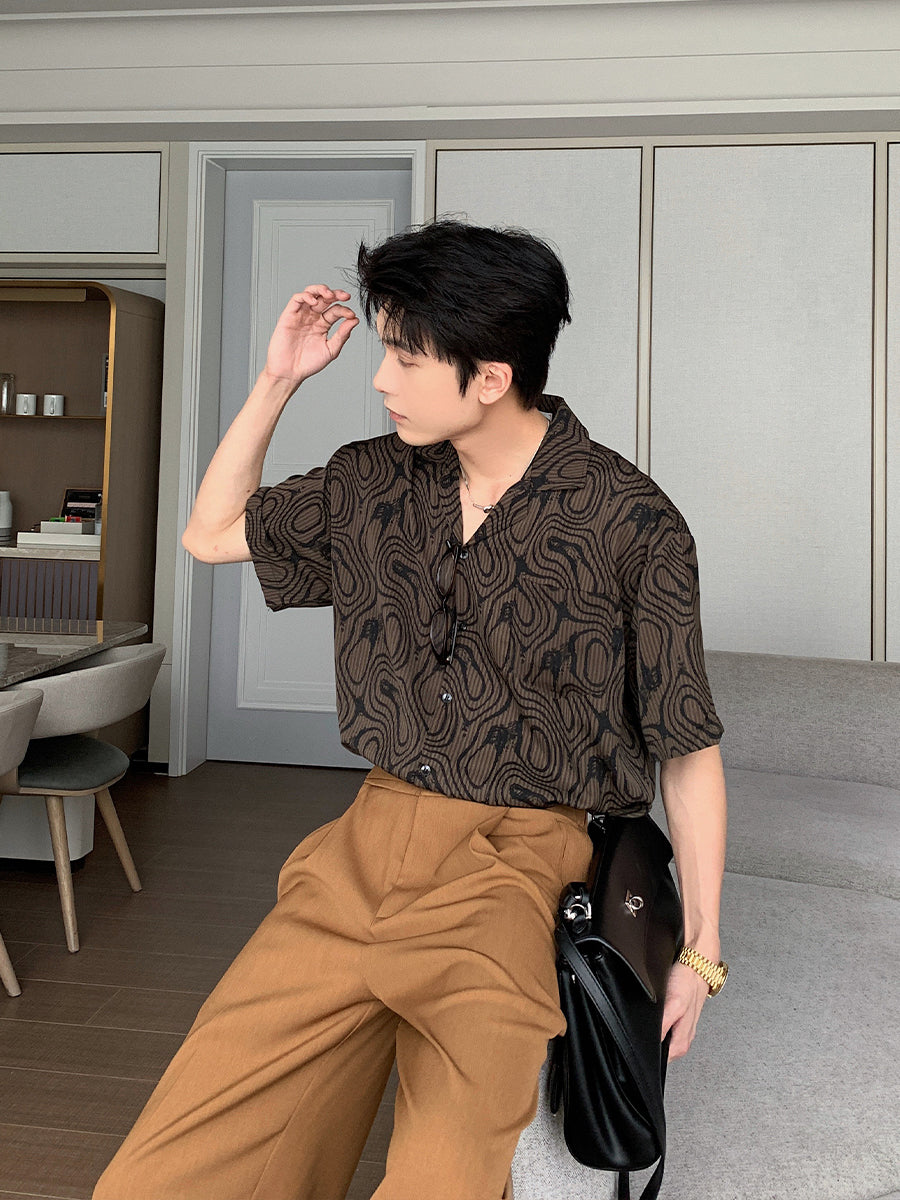 Cuban Collar Short Sleeve  Floral Shirt