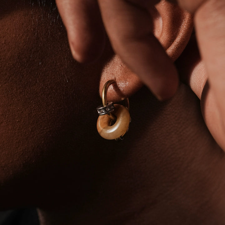 Topaz Pendant Hoop Earrings