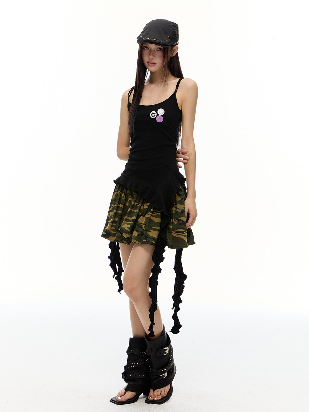 Striped Irregular Hem Tassel Vest