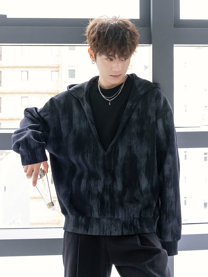 Textured Zip Up Hooded Sweatshirt