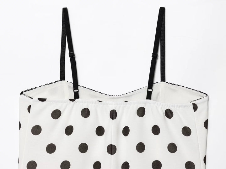 Polka Dot Print Corset Tank Top
