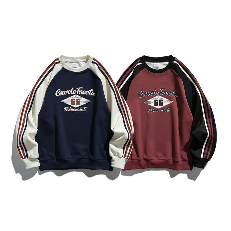 Raglan Sleeve Striped Sweatshirt