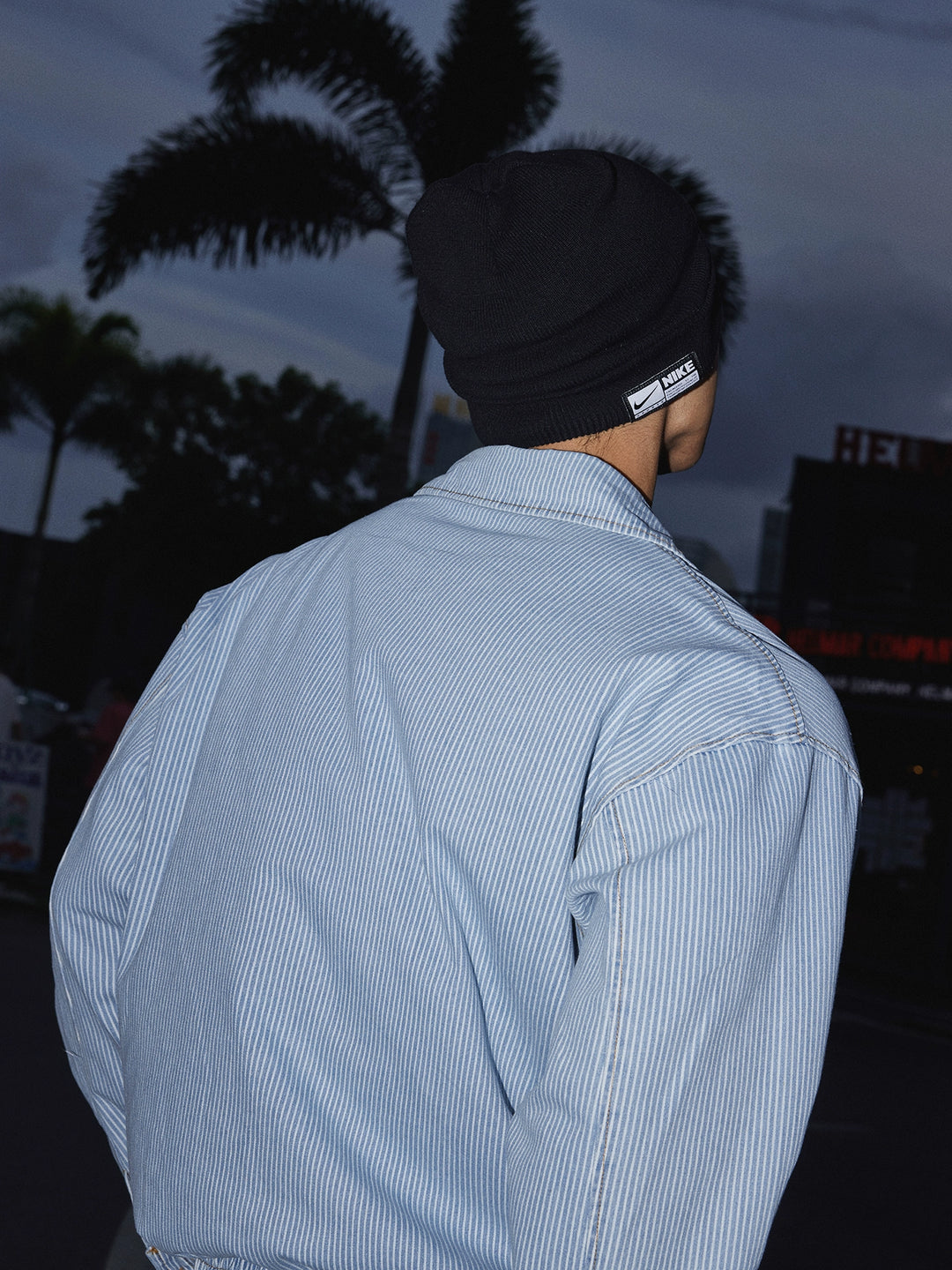 Striped Zip-Up Collared Jacket