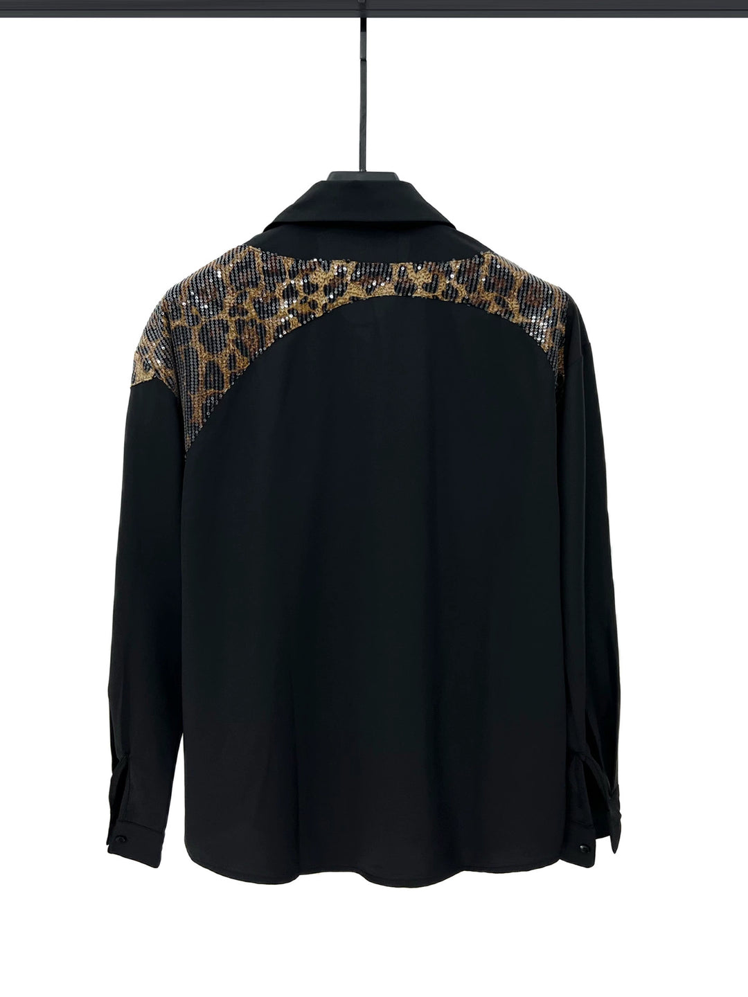Sequin Leopard Print Long Sleeve Shirt