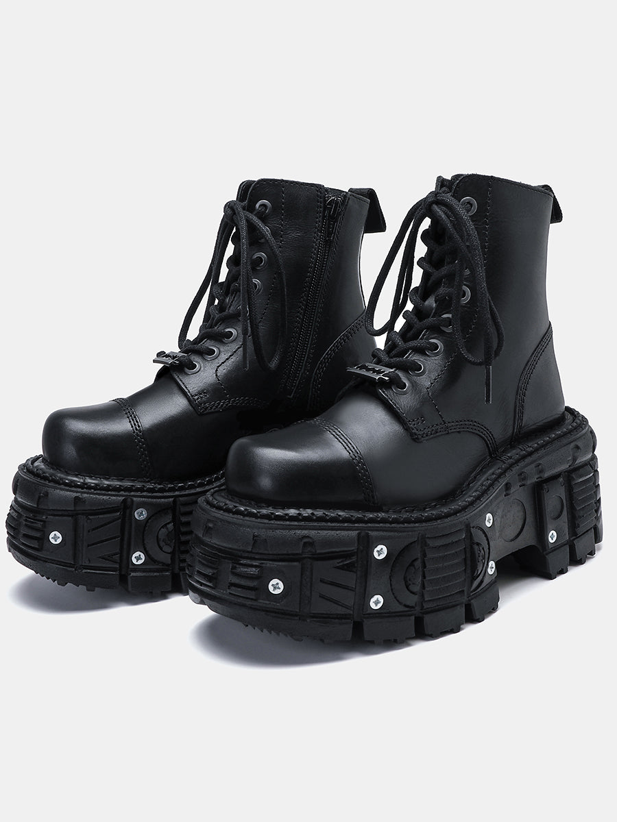 Platform Lace-Up Punk Knight Boots