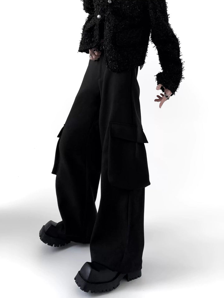 Wide-Leg Cargo Pants with Pockets