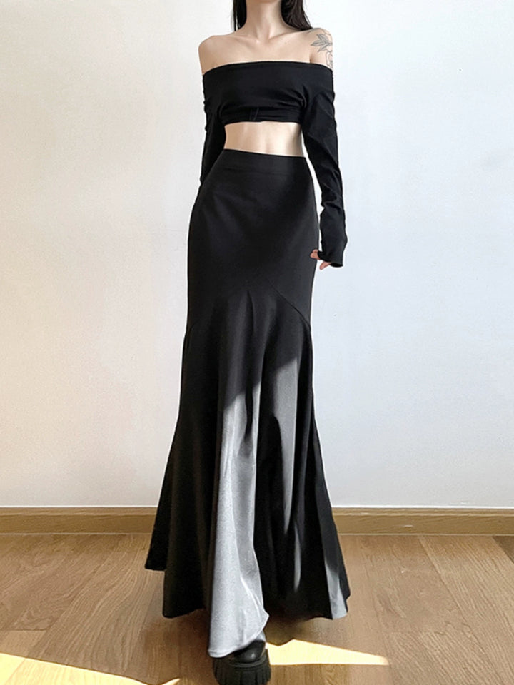 High Waist Slim Fit Fishtail Skirt