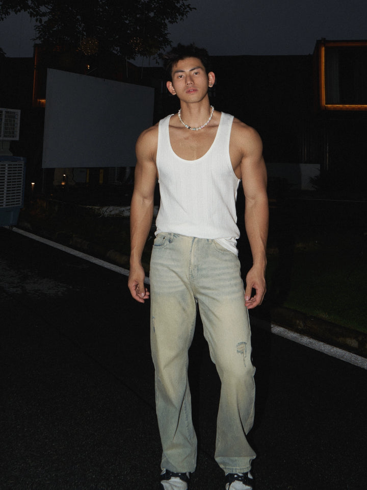 Sports Casual Ribbed Sweat Vest