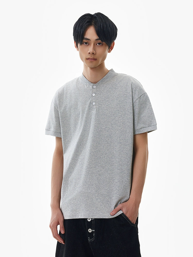 Henry Collar Short Sleeve Pullover