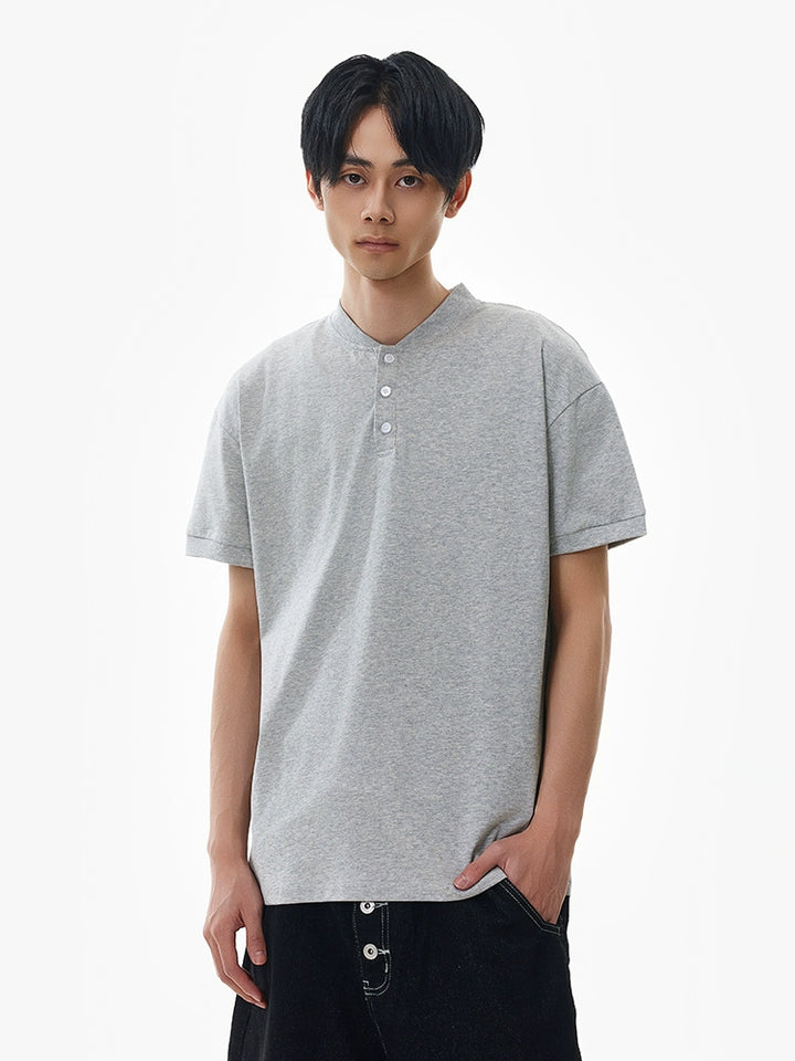 Henry Collar Short Sleeve Pullover