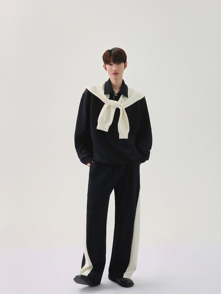 Cape Lapel Sweatshirt and Pants