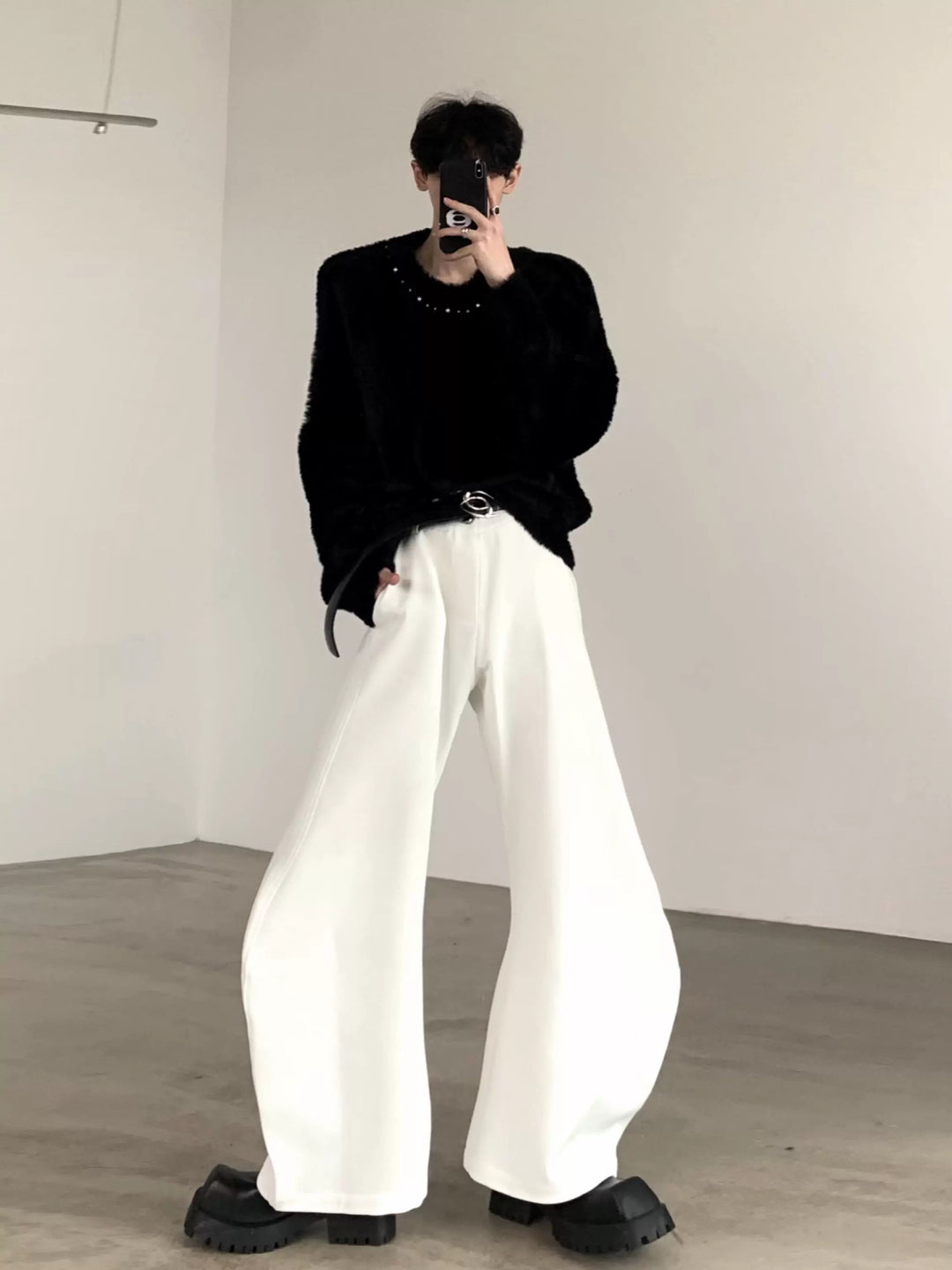 Wide Leg Micro-Flared Casual Pants